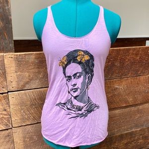 Frida Kahlo Cotton Racerback Tank Top - Boho Art Print